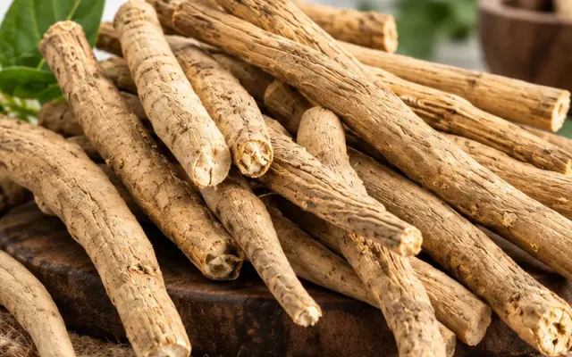 Dried ashwagandha roots