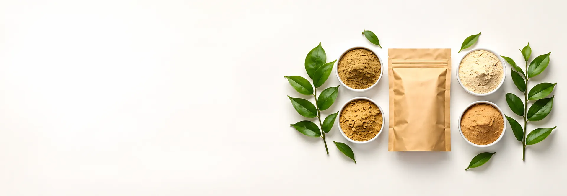 Herbal powders and supplement ingredients ready for private label production
