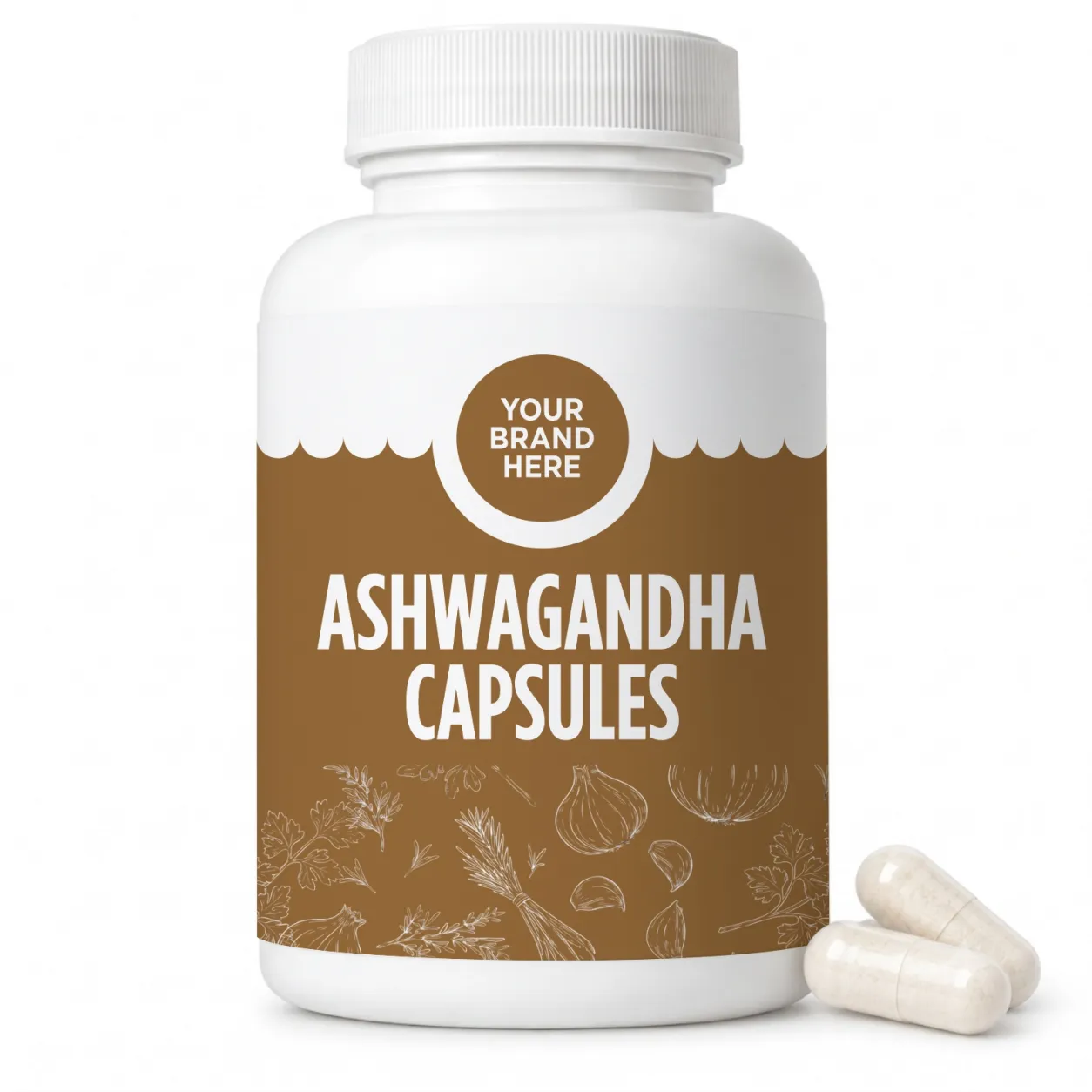 Ashwagandha capsules bottle for private label brands