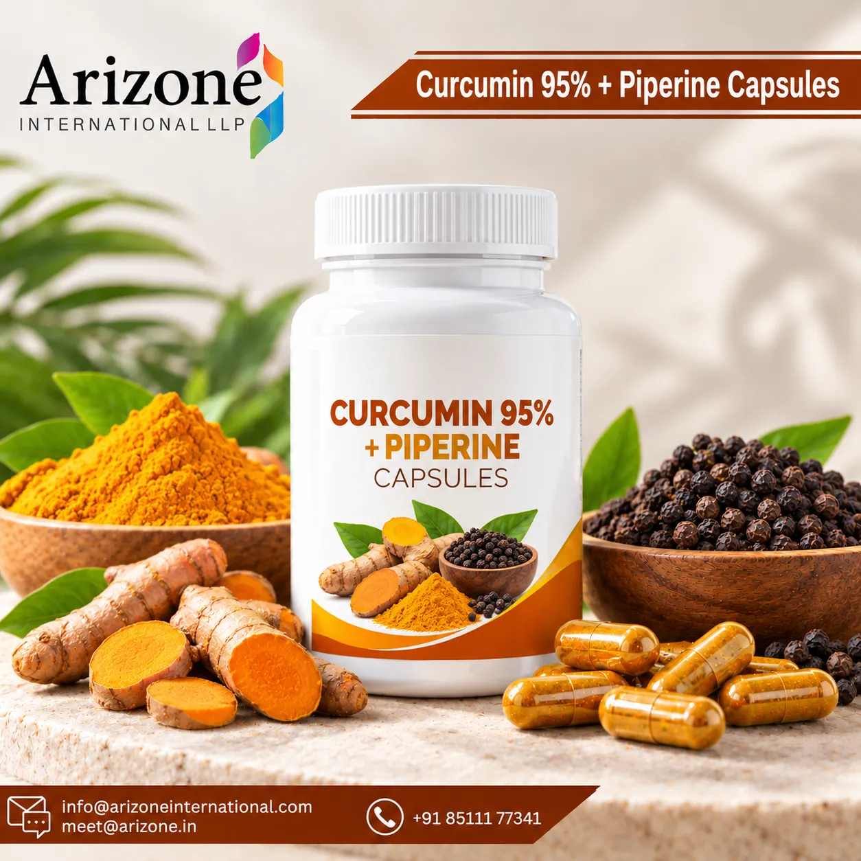 Curcumin 95% + Piperine Capsules
