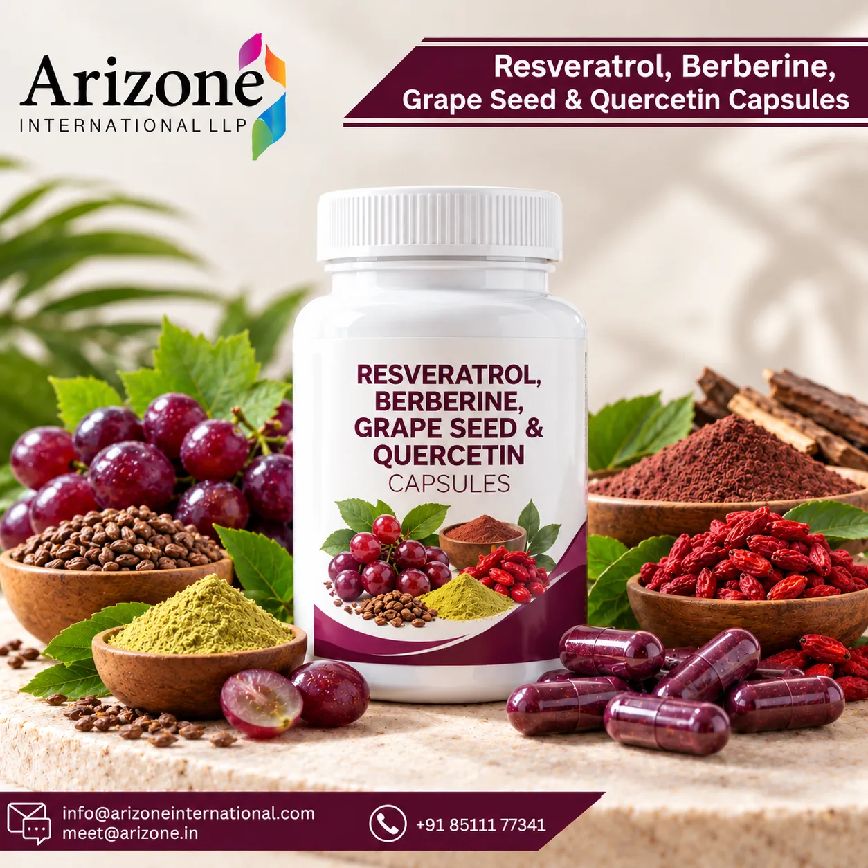 Resveratrol, Berberine, Grape Seed & Quercetin Capsules photo
